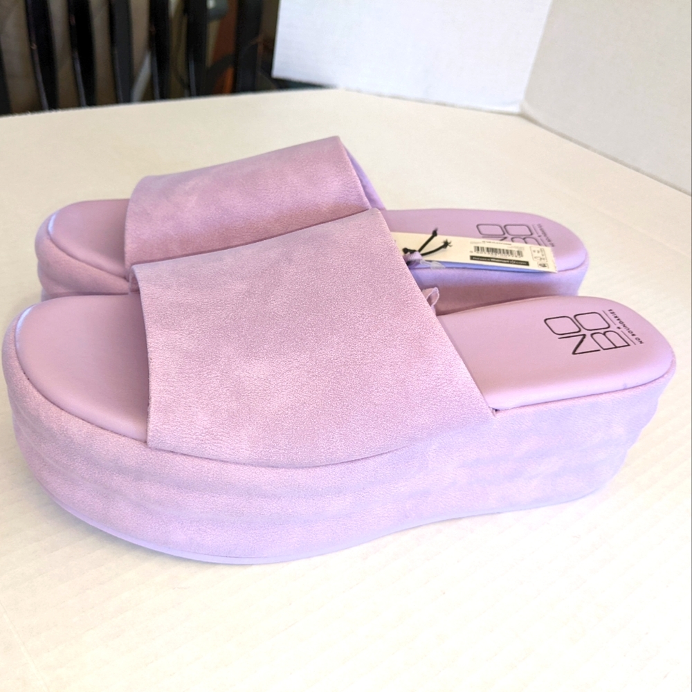 ✨NWT✨No Boundaries Open Toe Lavender Platform Sandals/Mules - Picture 3 of 5